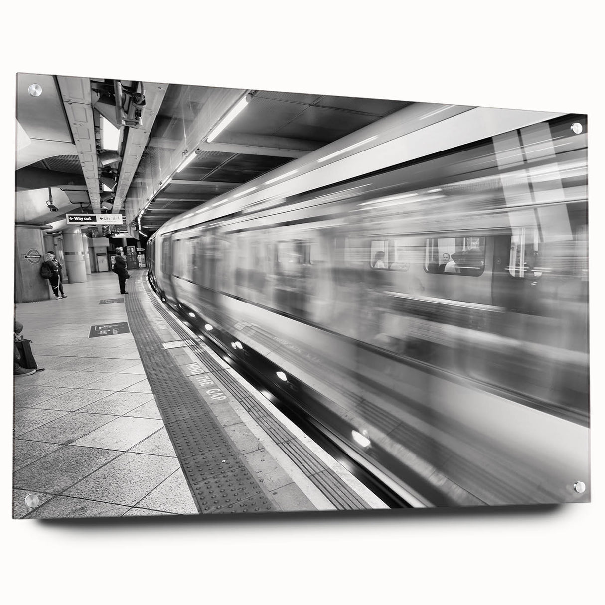 Acrylic print of Piccadilly, England scenery in muted earth tones, ideal for dining room decor.