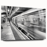 Acrylic print of Piccadilly, England in muted gray and blue tones, ideal for bedroom or dining room art.