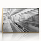 Art Deco poster of Piccadilly, England in muted gold tones on framed acrylic, suitable for modern art wall decor.