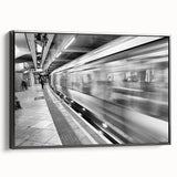 Black and white vintage poster art of Piccadilly, England on a framed canvas, suitable for bedroom wall decor.