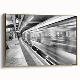 Framed canvas of a vintage-style English landscape showing Piccadilly in muted gold and black tones.