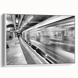 Vintage poster art of Piccadilly, England in vibrant colors on a large framed canvas, suitable for living room decor.