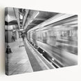 Piccadilly Circus scene in muted tones on large stretched canvas, suitable for kitchen wall art.