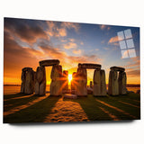 Acrylic print of Stonehenge in muted earth tones, ideal for bedroom or dining room art.