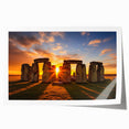 Rolled print of Stonehenge in muted earth tones, ideal for art wall dining room decor.