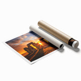 Monochrome photo of Stonehenge on a rolled canvas, ideal for classy bathroom wall art.