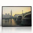 Large abstract wall art depicting the Thames River in England, framed in black acrylic, suitable for modern art wall decor.