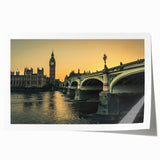 Rolled print of the Thames River in muted blue and green tones, ideal for art wall dining room or classy bathroom wall art.