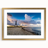 Abstract art print of a European landscape in muted earth tones, framed in gold, suitable for dining room decor.