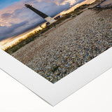 Art deco poster featuring an Estonian cityscape with muted gray and blue tones on rolled canvas.