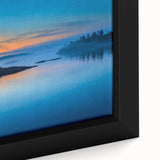 Black wall art of a Finnish landscape on textured canvas, featuring vibrant, colorful art in extra large format.