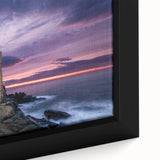 Extra large black wall art of a textured Corsican landscape on framed canvas, featuring vibrant.