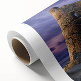 Art Deco style poster of a serene Corsican landscape in soft pastel hues, printed on rolled canvas.