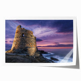 Extra large rolled print of Corsica scenery with vibrant floral elements, ideal for dining room wall art.