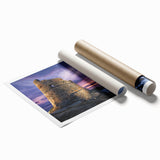 Extra large rolled print of a Corsican landscape with vibrant green and blue tones, ideal for classy bathroom wall art.