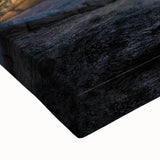 Black and white landscape art painting of Corsica on a large stretched canvas, ideal for bedroom wall decor.