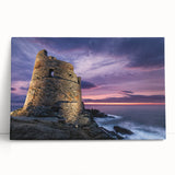 Black and white large art print of Corsica scenery on stretched canvas, suitable for kitchen wall art.