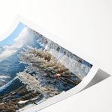 Extra large wall art featuring line art flowers.