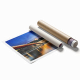 Extra large rolled print of Lyon scenery with vibrant floral elements, ideal for classy bathroom wall art.