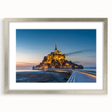 Extra large abstract art print of a French scenery in textured silver frame, ideal for living room decor.