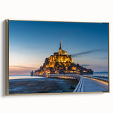 Framed canvas depicting a vintage-style landscape of a French scenery in muted earth tones, ideal for bedroom wall art.
