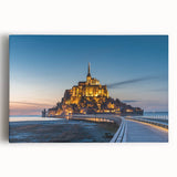 Black and white stretched canvas of a scenic French village, ideal for kitchen wall art or bedroom decor.