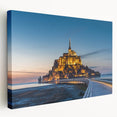 Large canvas print of a European French scenery in muted earth tones, ideal for kitchen wall art.