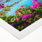 Art deco poster of Nice, France in muted pastel shades on rolled canvas, suitable for dining room walls.