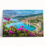 Black and white photograph of Nice, France on large stretched canvas, suitable for kitchen wall art.