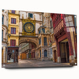 Acrylic print of a serene Normandy landscape in muted green and blue tones, ideal for bedroom or dining room decor.