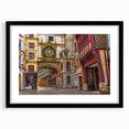 Extra large framed abstract art print of a colorful, textured scene of Normandy, ideal for living room decor.