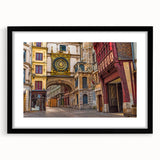 Extra large framed abstract art print of a colorful, textured scene of Normandy, ideal for living room decor.