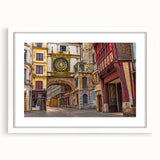 Textured art print of an abstract Normandy landscape in muted earth tones on a framed white mat.