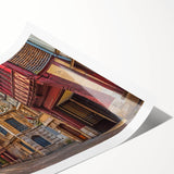 Extra large wall art featuring line art flowers in soft pastel shades on a rolled print, ideal for large living room decor.