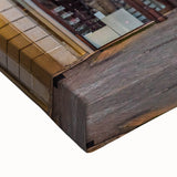 Large art of a black and white Normandy landscape on stretched canvas, suitable for bedroom wall decor.