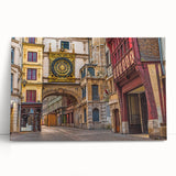 Black and white large art print of Normandy scenery on stretched canvas, suitable for kitchen wall art.