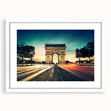 Textured art depicting abstract Paris scenery in muted earth tones on a framed white mat, ideal for bedroom wall decor.