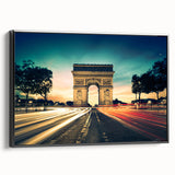 Black and white vintage poster art of Paris landscape on framed canvas, ideal for bedroom wall decor.