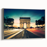 Framed canvas depicting a vintage Paris landscape in muted colors, ideal for living room decor.