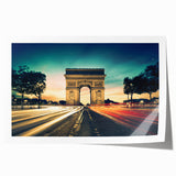 Rolled print of a Parisian street scene with muted earth tones, ideal for art wall dining room.