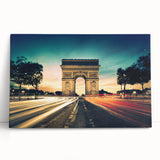 Large black and white stretched canvas of Paris streetscape, ideal for kitchen wall art.