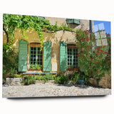 Large abstract acrylic print of Provence scenery in muted earth tones, ideal for bedroom or dining room art.