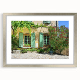 Extra large abstract art print of Provence scenery in textured silver frame, ideal for living room decor.