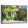 Black and white vintage poster art of a Provence landscape on framed canvas, ideal for bedroom wall decor.