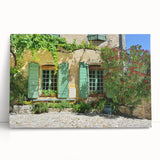 Black and white stretched canvas of a Provence scenery, ideal for kitchen wall art.