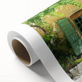 Art deco poster of Provence landscape in muted pastel colors on rolled canvas.