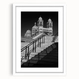 Textured abstract art print featuring soft, muted colors, displayed in a white frame with mat, ideal for bedroom art.