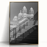 Art deco poster of a scenic South France landscape in gold tones on framed acrylic, suitable for modern art wall decor.