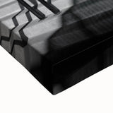 Black and white landscape painting of southern France on stretched canvas, ideal for bedroom wall decor.