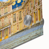 Large abstract wall art of Versailles scenery on acrylic glass, in muted hues, ideal for dining room ambiance.
